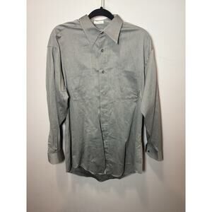 Murano Men’s 15.5/33 Regular Fit Dress Shirt Gray Long Sleeve Cotton